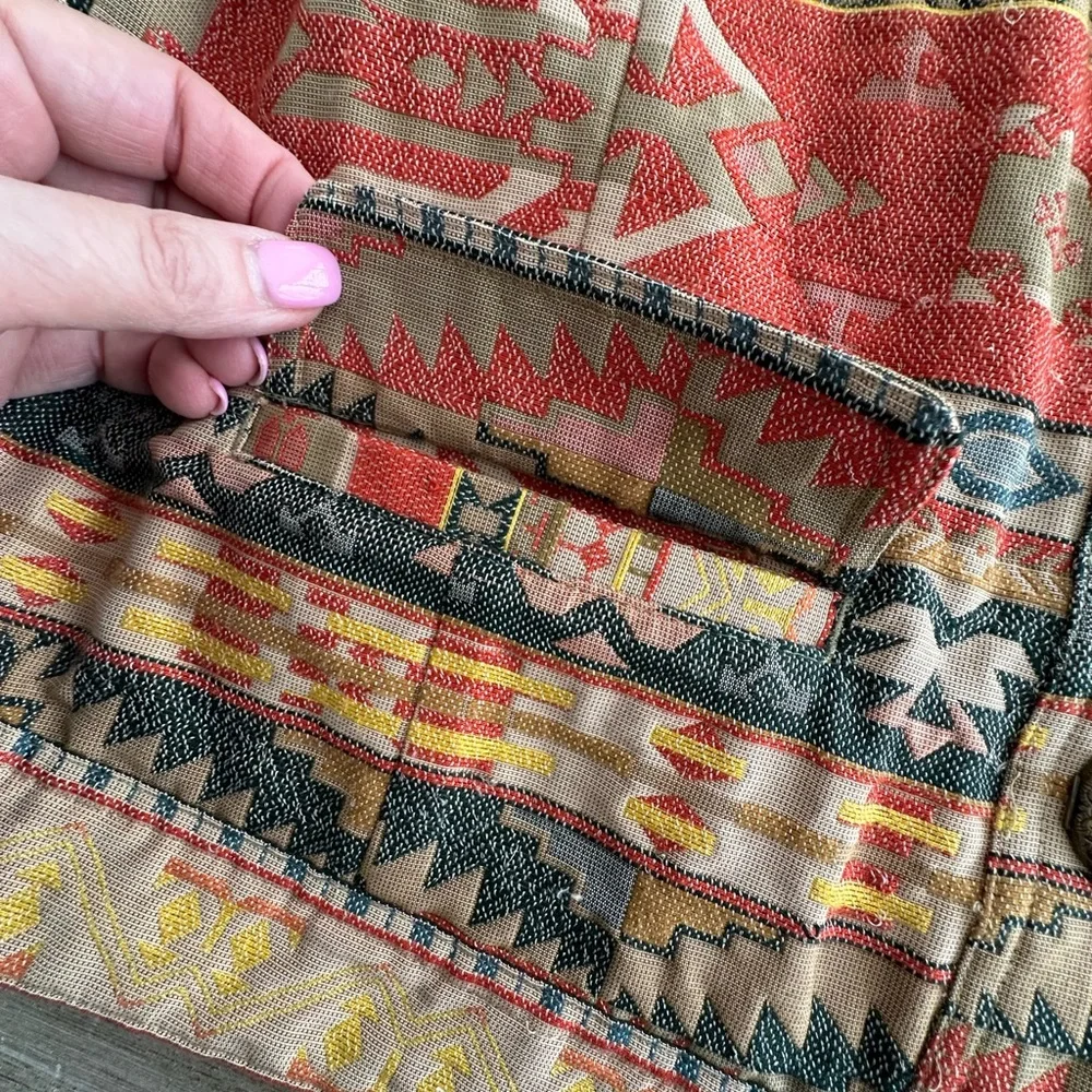 Chico's Southwestern Aztec Tribal Design Geometric Jacket Size 2 Large